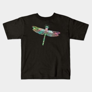 Dragonfly Mandala Magical Color Light Art Kids T-Shirt